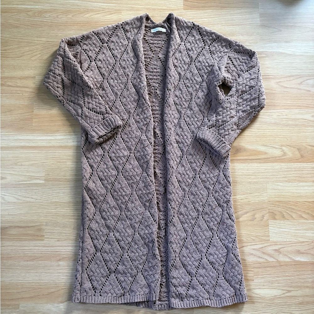 Moon & Madison Taupe Long Cardigan